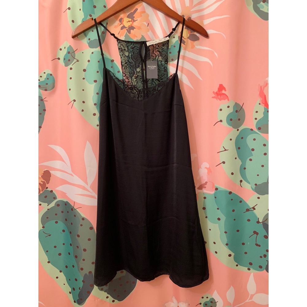 Lace button back dress